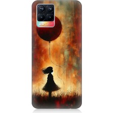 Realme 8 Uyumlu Balonlu Küçük Kız  Desenli Silikon Kılıf