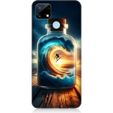 Realme 12 Uyumlu Kavanozda Güneşli Sahil  Desenli Silikon Kılıf