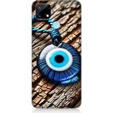Realme C17 Uyumlu Nazarlıkta Ahşap Koruma Gücü  Desenli Silikon Kılıf