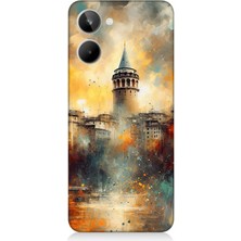 Realme 10 Uyumlu Galata'da Sisli Gün  Desenli Silikon Kılıf