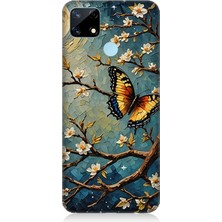 Realme C25 Uyumlu Ay Işığında Kelebekler  Desenli Silikon Kılıf
