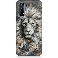 Realme 7 Uyumlu Aslan Asaletin Sessiz Gücü  Desenli Silikon Kılıf