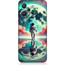 Realme 9 Pro 5g Uyumlu Ay Yolu Astronot Yolculuğu  Desenli Silikon Kılıf
