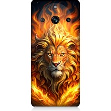 Realme 11 Pro Uyumlu Alevler Içinde Aslan  Desenli Silikon Kılıf
