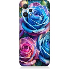 Realme 9 Pro 5g Uyumlu Gökkuşağı Renkli Güller  Desenli Silikon Kılıf
