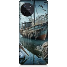 Realme 11 4g Uyumlu Ay Işığında Eski Gemi  Desenli Silikon Kılıf