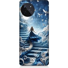 Realme 11 4g Uyumlu Gökyüzü Merdiveni Kadın  Desenli Silikon Kılıf