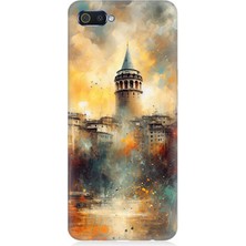 Realme C2 Uyumlu Galata'da Sisli Gün  Desenli Silikon Kılıf