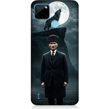 Realme C21Y Uyumlu Dolunayda Gölge ve Lider Atatürk  Desenli Silikon Kılıf