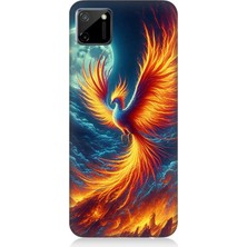Realme C11 Uyumlu Ateşle Dans Eden Anka  Desenli Silikon Kılıf