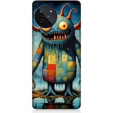 Realme 11 4g Uyumlu Tuhaf Canavar Gülümsemesi  Desenli Silikon Kılıf