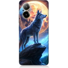 Realme 12 Lite Uyumlu Geceye Uluyan Yalnızlık  Desenli Silikon Kılıf