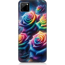 Realme C11 Uyumlu Gökkuşağı Güllerin Patlaması  Desenli Silikon Kılıf