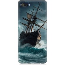 Realme C2 Uyumlu Fırtınada Eski Gemi  Desenli Silikon Kılıf