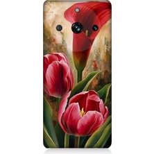 Realme 11 Pro Plus Uyumlu Canlı Renkli Laleler  Desenli Silikon Kılıf