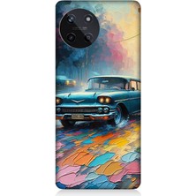 Realme 11 4g Uyumlu Renkli Yol Üzerinde Araba  Desenli Silikon Kılıf
