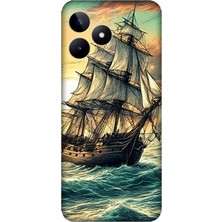 Realme C53 Uyumlu Dalgalarla Yelkenli Macera  Desenli Silikon Kılıf