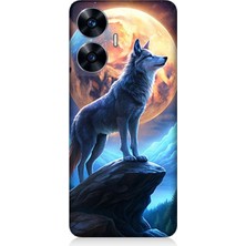 Realme C55 Uyumlu Geceye Uluyan Yalnızlık  Desenli Silikon Kılıf