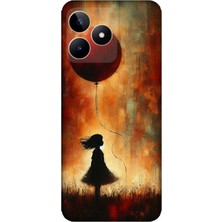 Realme C53 Uyumlu Balonlu Küçük Kız  Desenli Silikon Kılıf