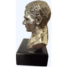 Atatürk Heykel Biblo 20 cm Gümüş Renk