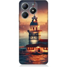 Realme C61 Uyumlu Kız Kulesi Işıkları  Desenli Silikon Kılıf