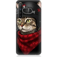 Realme Xt Uyumlu Pilot Kasklı Şirin Kedi  Desenli Silikon Kılıf