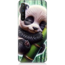 Realme Xt Uyumlu Bambu Tutan Panda  Desenli Silikon Kılıf