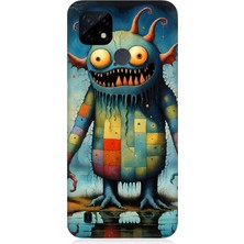 Realme C21 Uyumlu Tuhaf Canavar Gülümsemesi  Desenli Silikon Kılıf