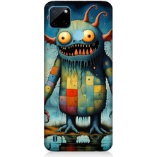 Realme C21Y Uyumlu Tuhaf Canavar Gülümsemesi  Desenli Silikon Kılıf