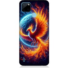 Realme C21Y Uyumlu Alevlerin Içinde Dönüşüm Anka Kuşu  Desenli Silikon Kılıf
