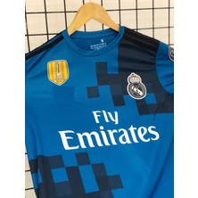 Kısa Kol Ronaldo Turkuaz 2018 Real. Madrid. Şampiyonlar Ligi Yetişkin Forması