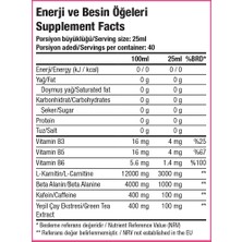 Xtreme Nutrition L-Carnitine Thermo 3000 Beta Alanine Takviyeli - 1000 ml - Yeşil Elma - 40 Servis - L-Karnitin