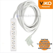 Multi-Let | Altılı 10 Metre Topraklı Yan Fişli Çocuk Korumalı Grup Priz - 6'lı, 10 M, (3x2.5 Ttr Tam Bakır Kalın Kablolu)