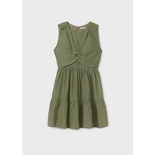 8-14 Yaş Kız Çocuk Elbise Yeşil