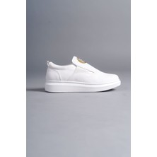 ET161 Hippo Bağcıksız Cilt Erkek Günlük Sneaker Ayakkabı Bt - Beyaz
