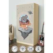 Little Astronaut Design "calista" Gardırop 5 Raflı Askılı Çocuk Odasi Elbise Dolabı