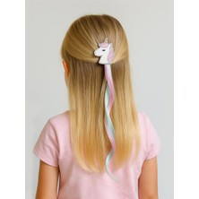 Kız Çocuk Takma Saç Unicorn Figürlü Tokalı Saç Postiş