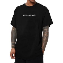 Erkek Bisiklet Yaka Kısa Kol Baskılı T-Shirt - Siyah