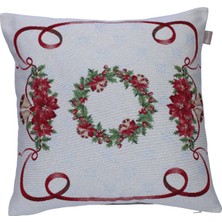 BELIEVE YILBAŞI JAKARLI DOKUMA GOBLEN DEKORATİF ÇELENKLİ KIRLENT KILIFI 45*45