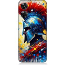 Realme Note 60 Uyumlu Kızıl Miğferli Savaşçı  Desenli Silikon Kılıf