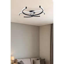 Fer Avize Noris Modern Tasarım Siyah Renk Salon Mutfak Hol Beyaz LED 3 Lü Avize