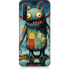 Realme X2 Uyumlu Tuhaf Canavar Gülümsemesi  Desenli Silikon Kılıf