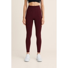 Yüksek Bel Toparlayıcı Ripli Fitilli Spor Kadın Tayt