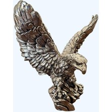 Kartal Heykel Biblo 20 cm Gümüş Renk