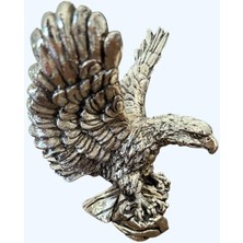 Kartal Heykel Biblo 20 cm Gümüş Renk