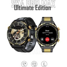 Kalobee Sk4 Pro Max Watch Ultimate Edition Siyah Altın 49MM Çift Kordonlu Akıllı Saat