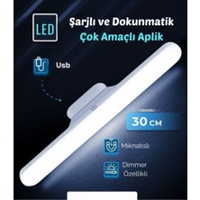 Dokunmatik LED USB Şarjlı Aplik Kablosuz Mıknatıslı Lamba 3 Farklı Işık Rengi
