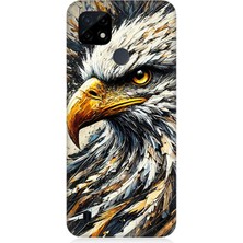 Realme C21 Uyumlu Detaylı Kartal Bakışı  Desenli Silikon Kılıf