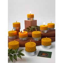 (12 Adet) Sarma Tealight Mum 3,5cm X3CM Doğal Petek Balmumu Mum
