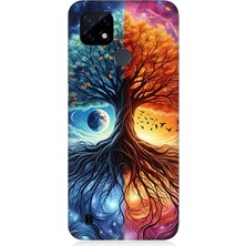 Realme C21 Uyumlu Hayat Ağacı  ve Gece Gündüz  Desenli Silikon Kılıf